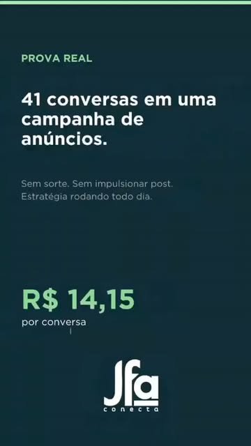 Prova real: 41 conversas em uma campanha de anúncios, R$ 14,15 por conversa