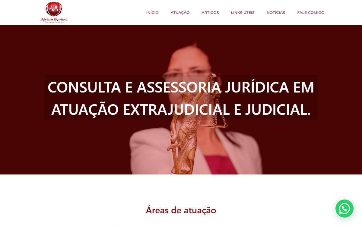Site Adriana Mariano, advocacia no computador