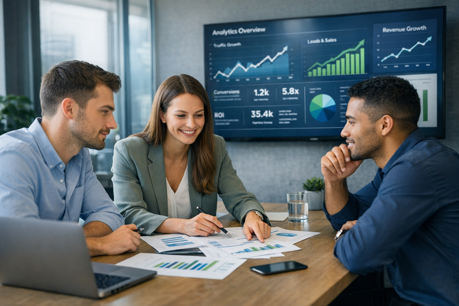 Equipe JFA Conecta em reunião estratégica